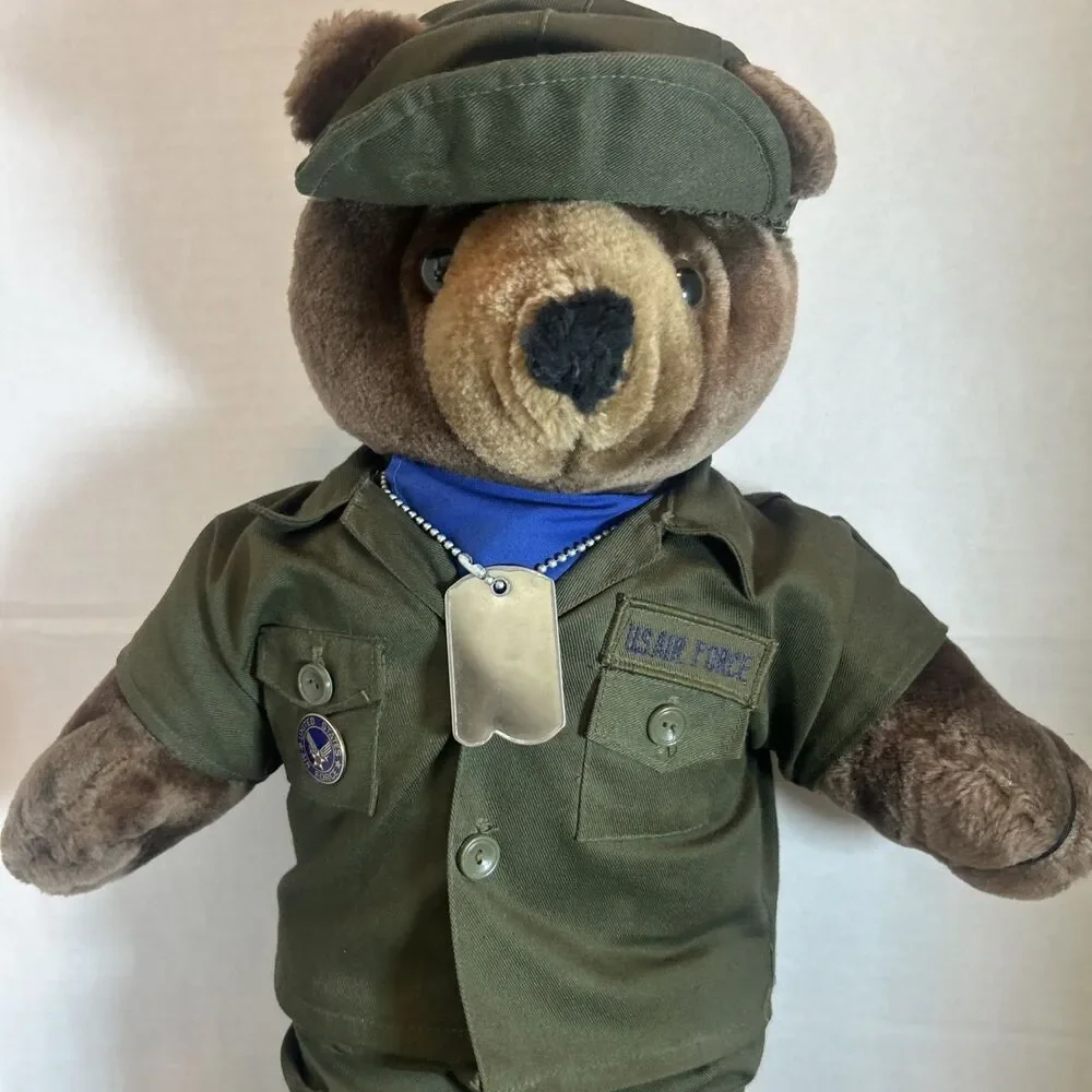 Vintage 1980’s Bear Forces of America USAF Air Force Teddy Bear Plush 20” Korea